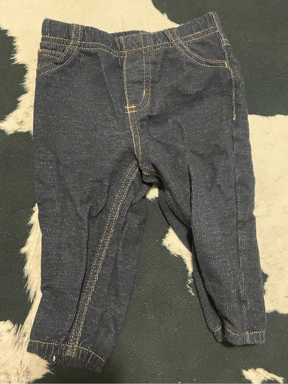 2/$12 Carters Red Sweatshirt Outfit with Scooter Onesie and Dark Denim Pants